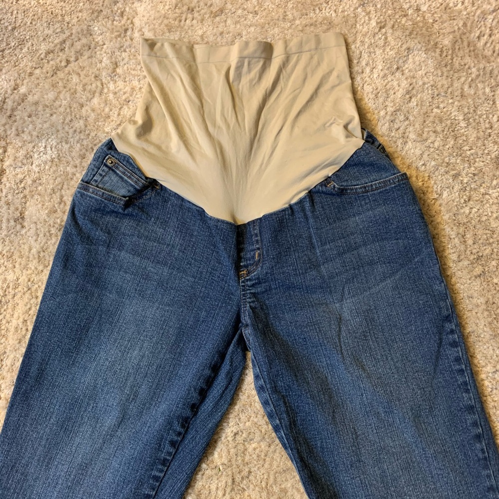 Motherhood maternity jeans full belly size PM